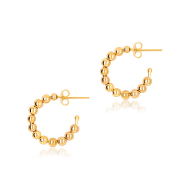 Gold Beaded Hoop Earrings